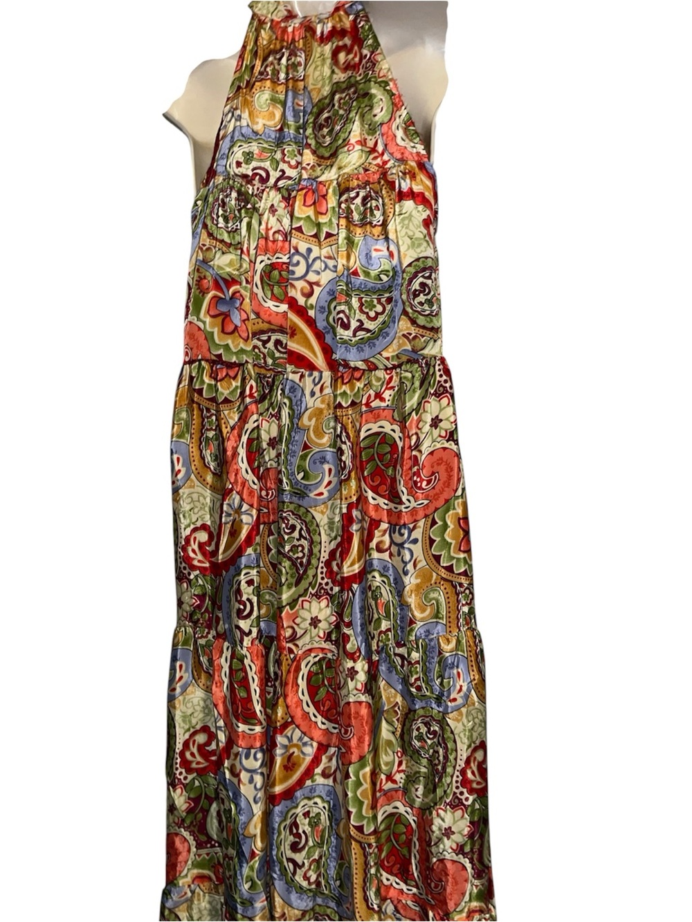 Bohemian Paisley Halter Maxi Dress in Multi - Picture 3 of 7